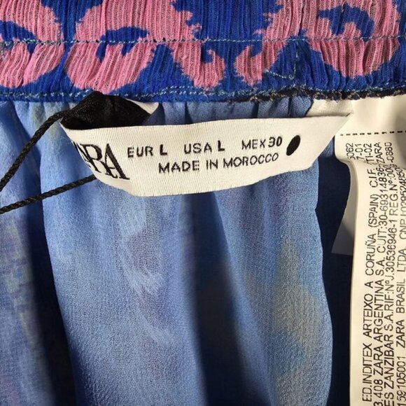 NWT ZARA Print Asymmetrical Hem Boho Pull on Mini Lined Skirt 7632/039 Size L - Picture 6 of 14